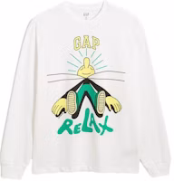 GAP x Jeremyville White Unisex Crewneck Sweatshirt with Animal Graphic. 841240 GAP x Jeremyville White Unisex Crewneck Sweatshirt with Animal Graphic. 841240