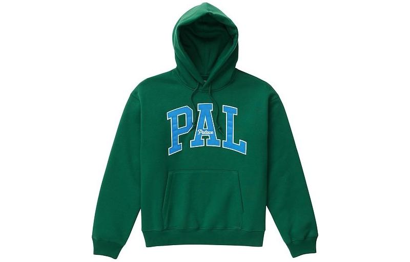 GAP x PALACE SS24 Green Letter Print Hoodie Unisex Relaxed Pullover Sweater. 427453-GREEN