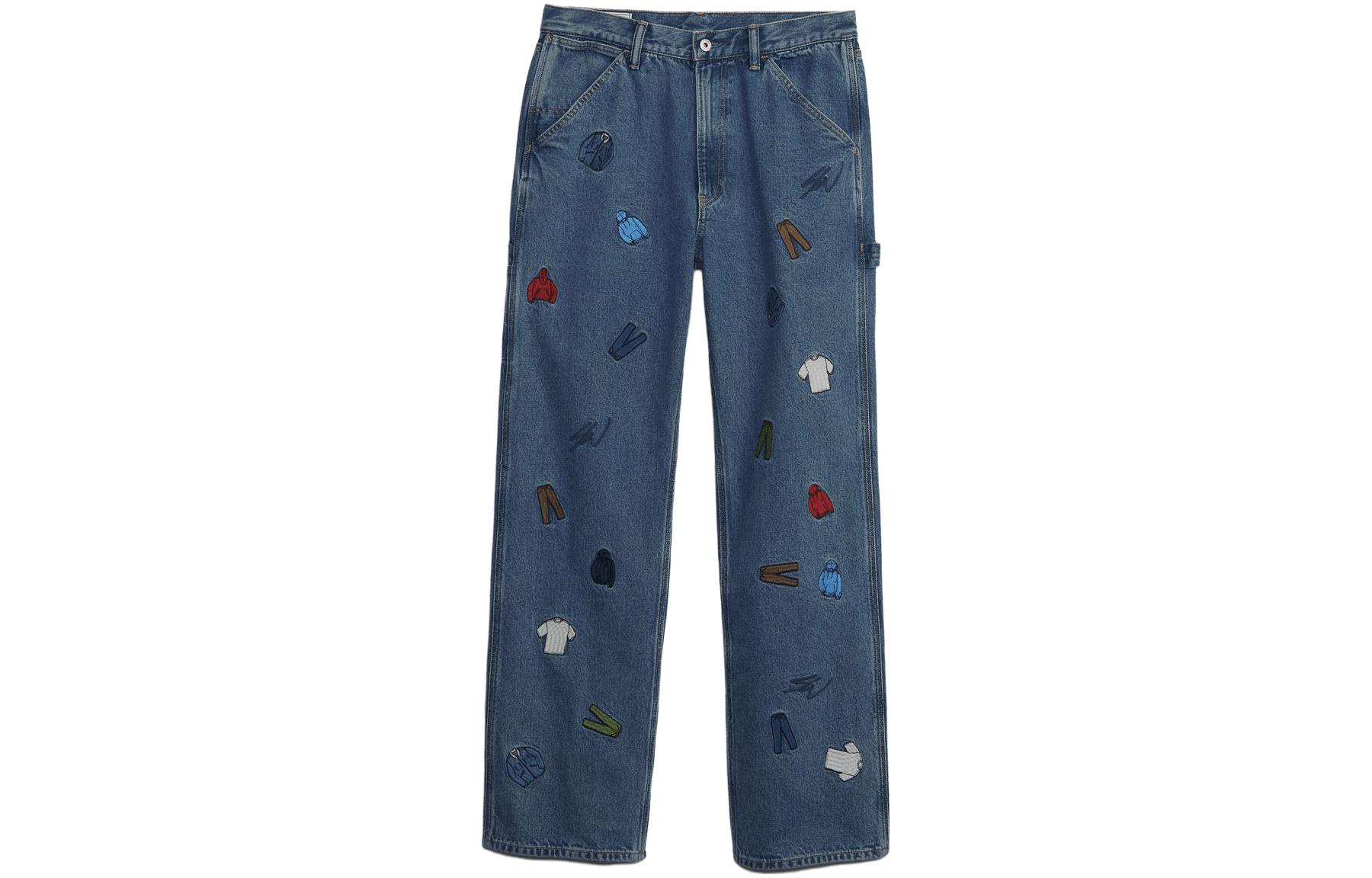 GAP x Sean Wotherspoon Embroidered Washed Straight Denim Jeans Blue Unisex. 843279-00-1