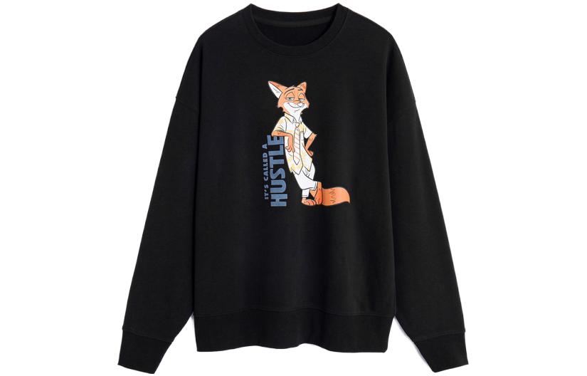 GAP x Zootopia Black Graphic Crewneck Logo Fleece Sweatshirt 765868