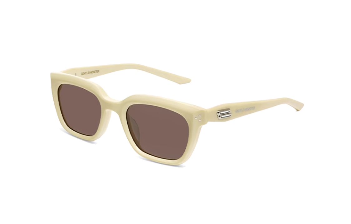Gentle Monster Beige Square Sunglasses Unisex with Decorative Temples. HOVO-Y5