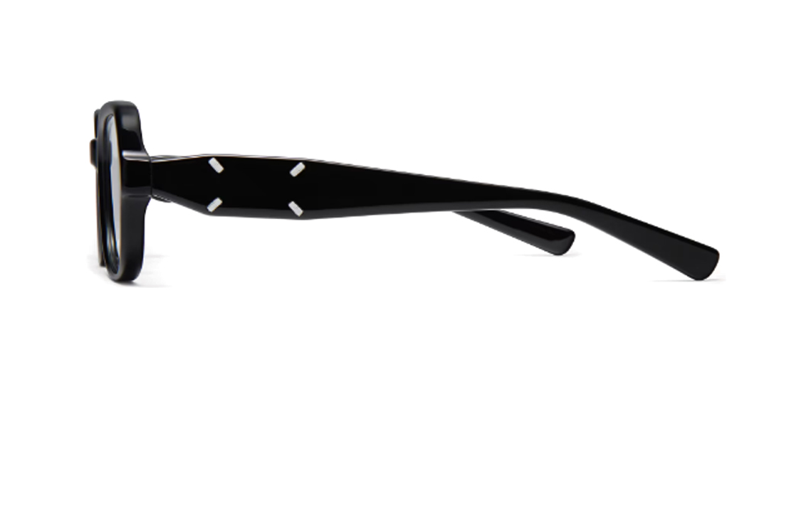 Shop Gentle Monster 黑色不規則板材光學眼鏡 情侶款男女通用框架。 MM11401