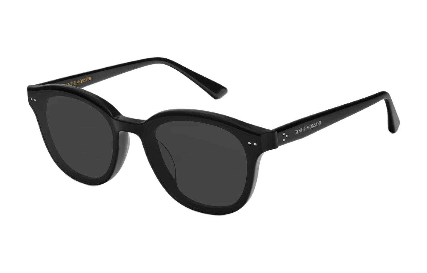 GENTLE MONSTER Black Irregular Sunglasses Unisex with Logo Detail. GM-Jade01