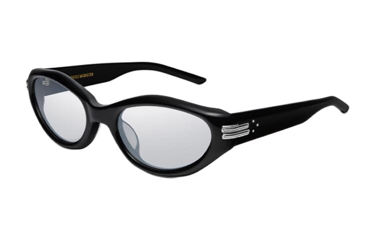 GENTLE MONSTER Black Oval Metal Sunglasses Unisex with Striped Detailing KIKO-01(SM 圖 3