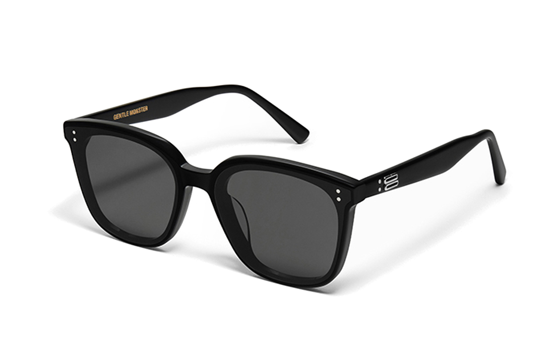 Order GENTLE MONSTER 黑色方框太陽眼鏡 情侶款 金屬Logo框架 QUEEN-01