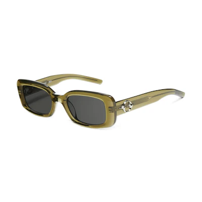 Gentle Monster Bold Series Rectangular Sunglasses Khaki Unisex UV Protection Fashion The Bell KC1