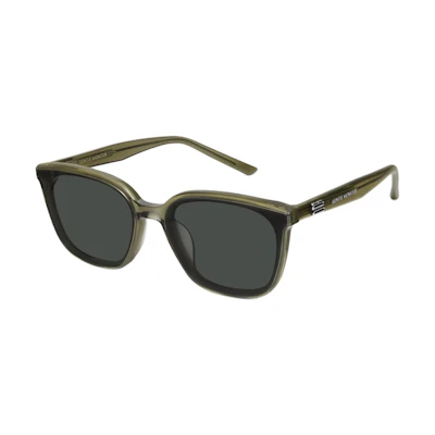 Gentle Monster Khaki Square Acetate Sunglasses with Logo Design for Men. Pino KC1