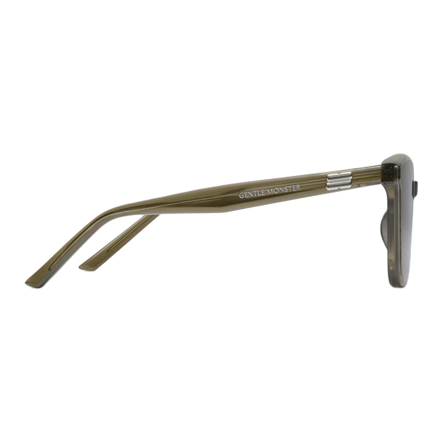 Shop Gentle Monster 男士卡其色正方框板材太陽眼鏡附標誌設計 Pino KC1