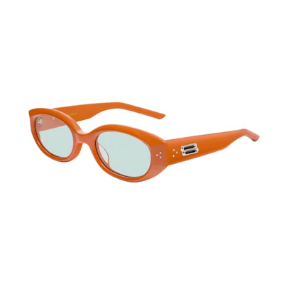 Gentle Monster Oval Sunglasses Orange Unisex Couple Style with Decorative Temples VOID-OR3