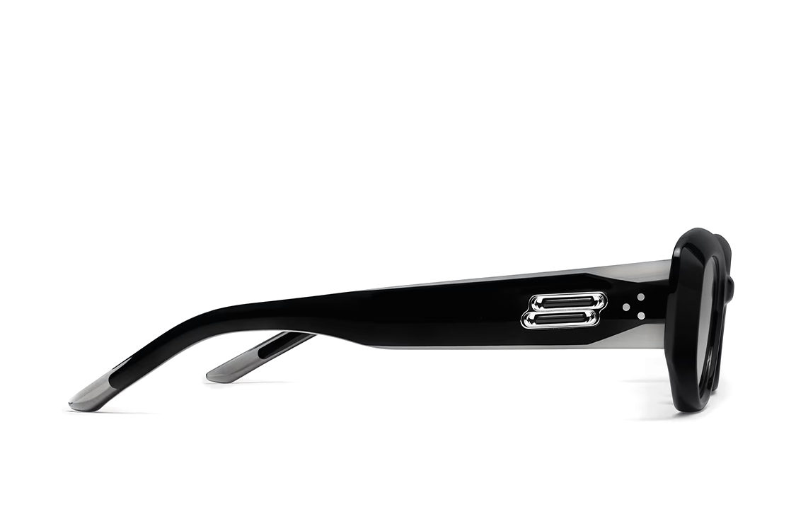 Shop Gentle Monster Kaca Mata Hitam Oval Unisex Rekaan Minimalis ROW-01