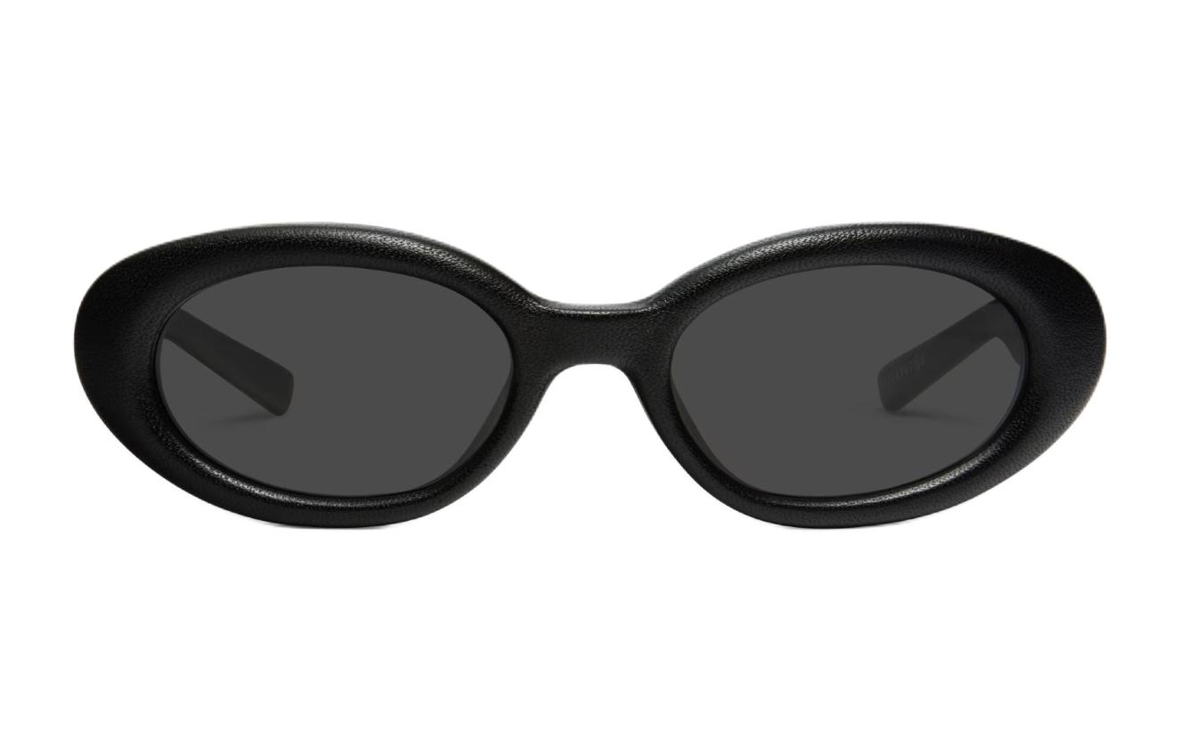 Lookbook GENTLE MONSTER 椭圆形太阳镜 男女通用 白色缝线细节皮革镜框 MM107LeatherL01