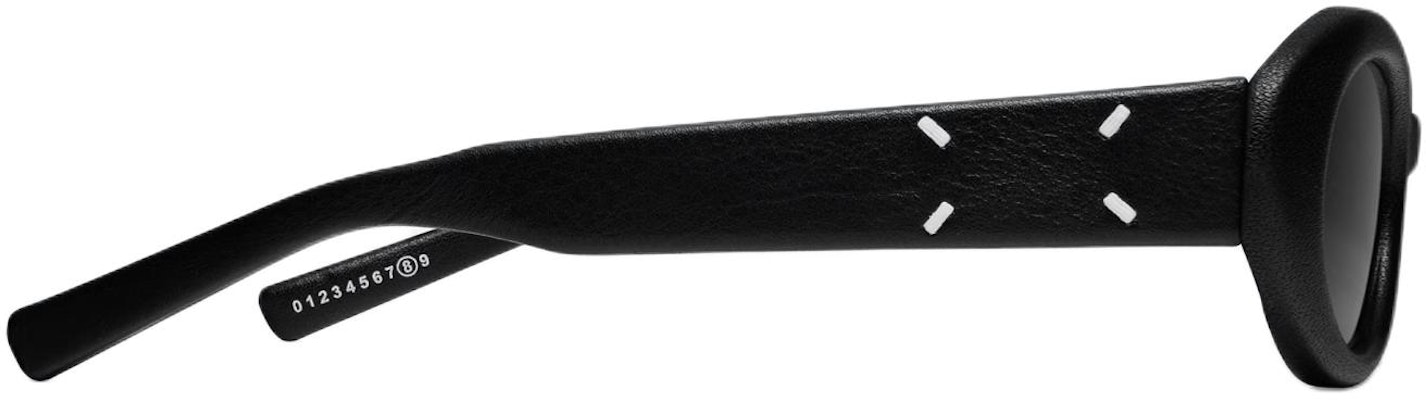 GENTLE MONSTER 椭圆形太阳镜 男女通用 白色缝线细节皮革镜框 MM107LeatherL01 Shop GENTLE MONSTER 椭圆形太阳镜 男女通用 白色缝线细节皮革镜框 MM107LeatherL01