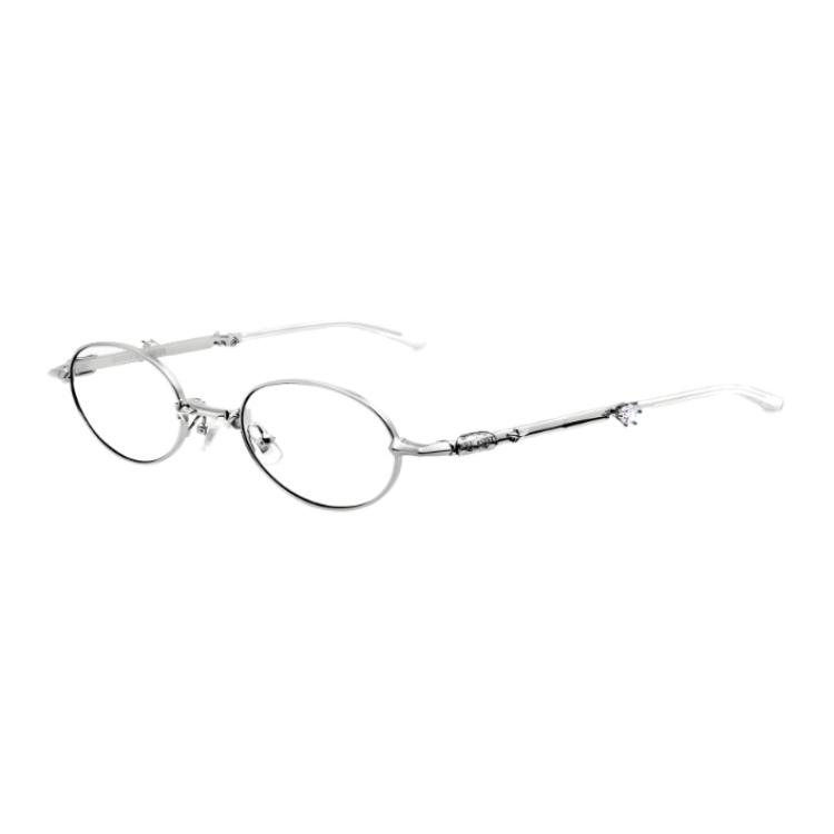GENTLE MONSTER Pocket Oval Silver Optical Glasses Unisex with Logo Design Pico 02