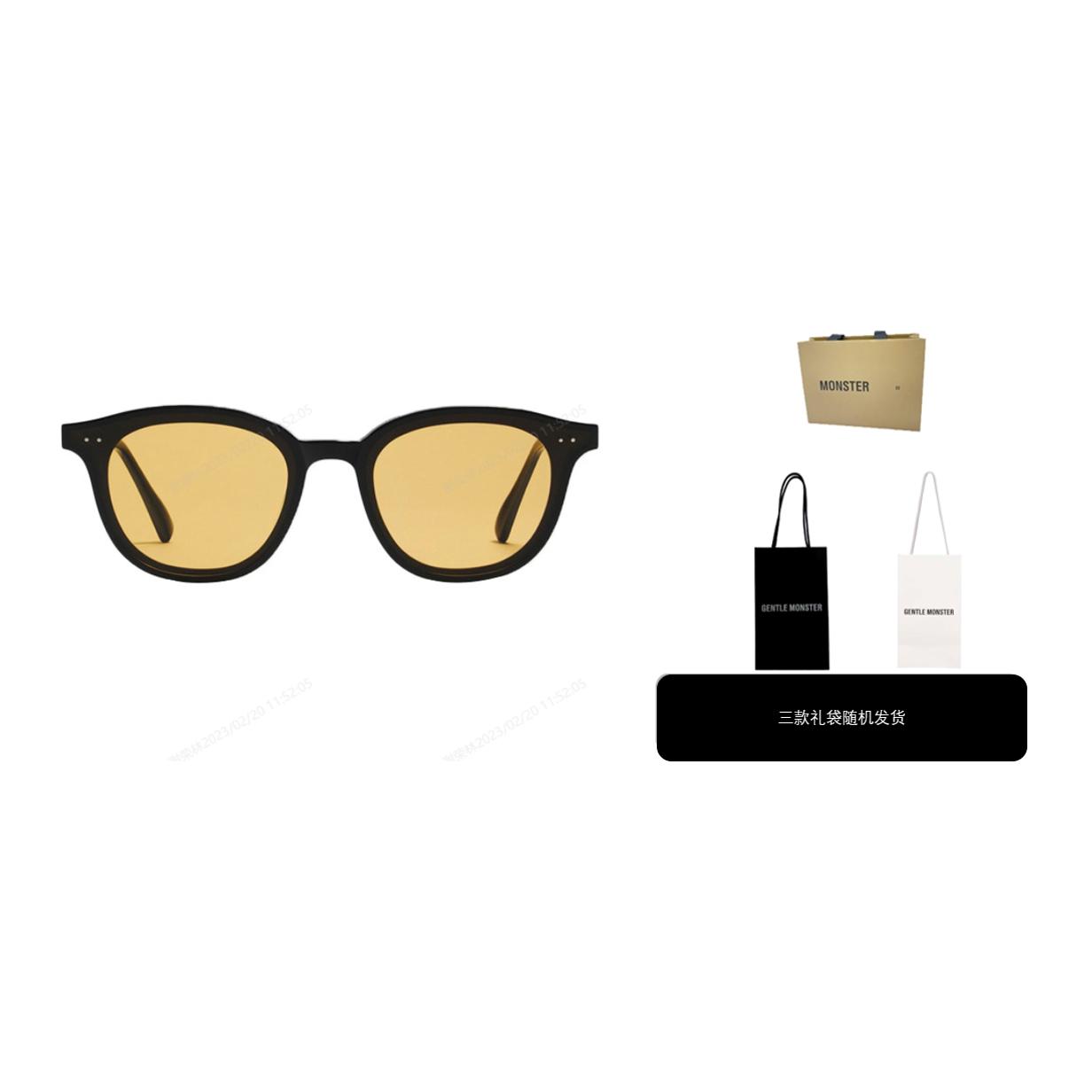GENTLE MONSTER Round Sunglasses Resin Unisex with Letter Engraved Temples. LANG-O1(OR 圖 6