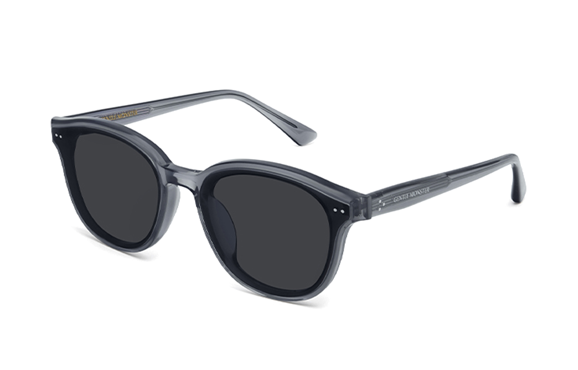 Gentle Monster Square Grey Sunglasses Unisex with Logo Temple Design. JADE-G1