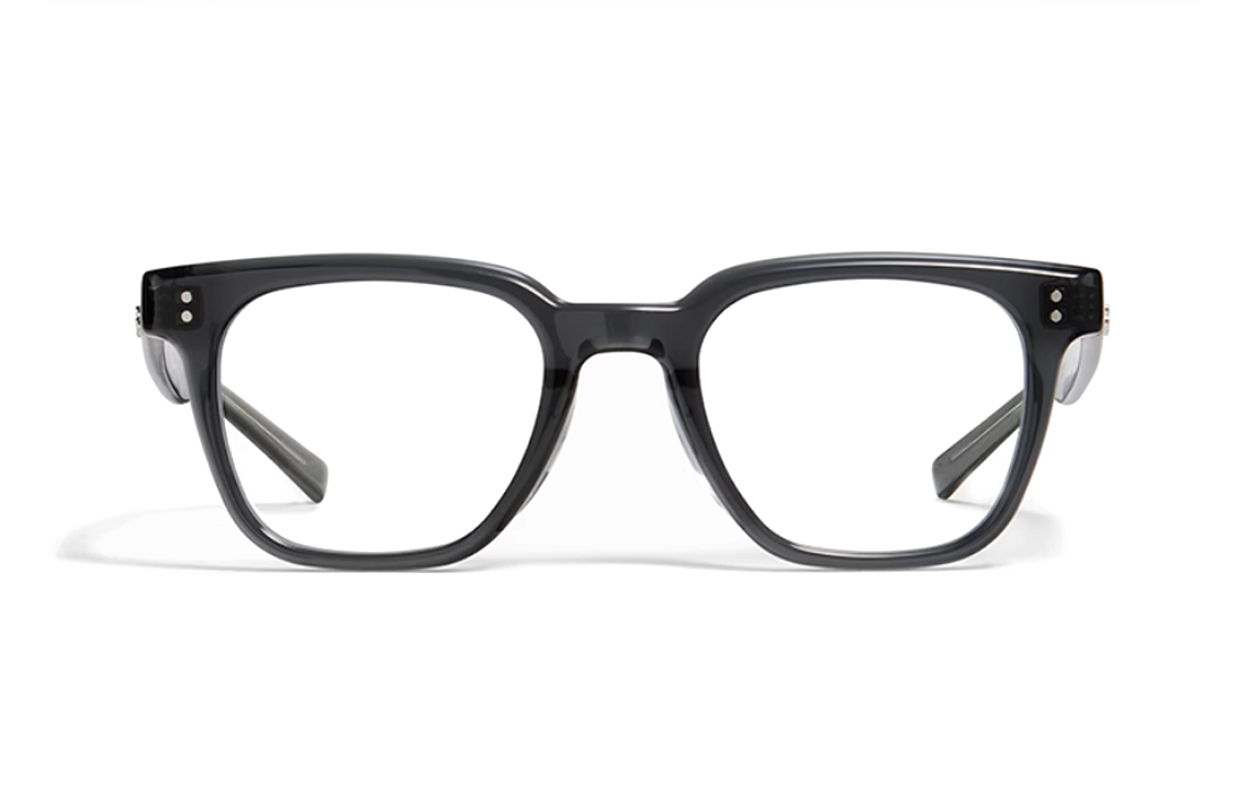 Lookbook ジェントルモンスター スクエア型グレー眼鏡 ユニセックス アイコニックテンプルデザイン KARL-GC8