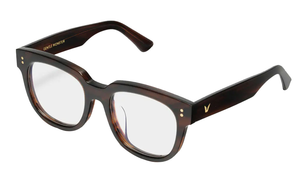 GENTLE MONSTER Una C Gold Square Acetate Optical Glasses Unisex Brown. UNAC-B4