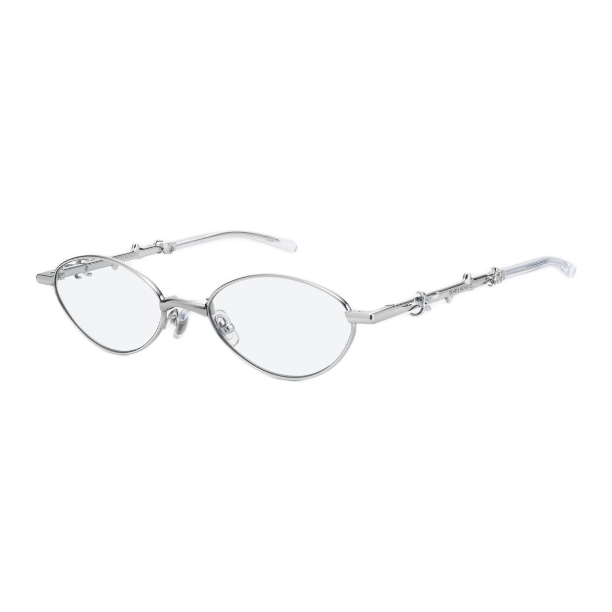 GENTLE MONSTER Veggie Foldable Metal Oval Optical Glasses Unisex - Silver. Aden 02