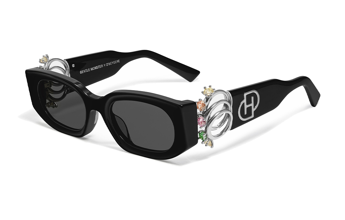 GENTLE MONSTER x D'heygere Irregular Black Sunglasses Unisex Jewelry-Inspired Design D’heygere - Rings 01