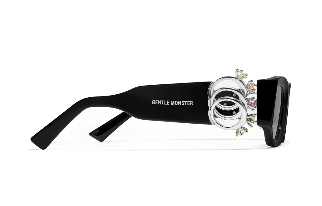 Shop GENTLE MONSTER x D''heygere 不規則黑色太陽眼鏡 男女通用 珠寶靈感設計 D’heygere - Rings 01