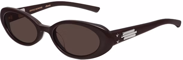 Gentle Monster x Jennie Oval Sunglasses Unisex Brown with Logo Detail Jennie-HushBR3 Gentle Monster x Jennie Oval Sunglasses Unisex Brown with Logo Detail Jennie-HushBR3