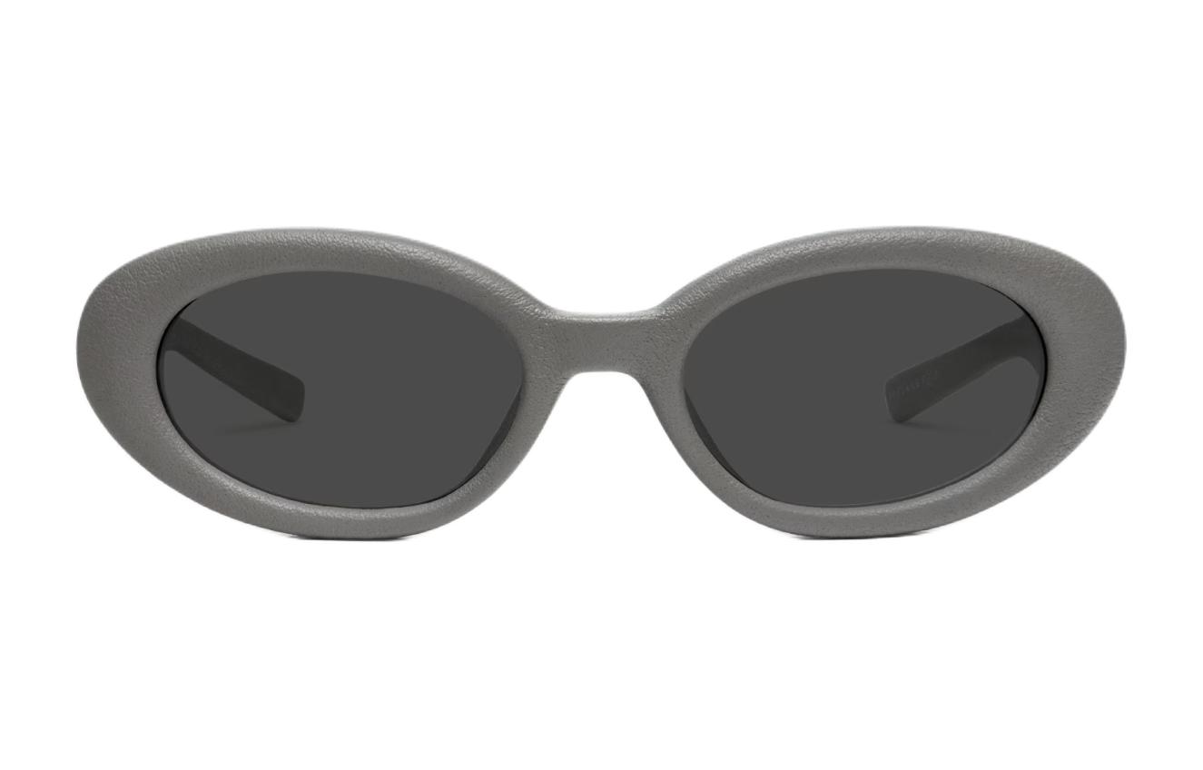 GENTLE MONSTER x Maison Margiela MM107 Oval Leather Sunglasses Grey Unisex MM107LeatherLK1
