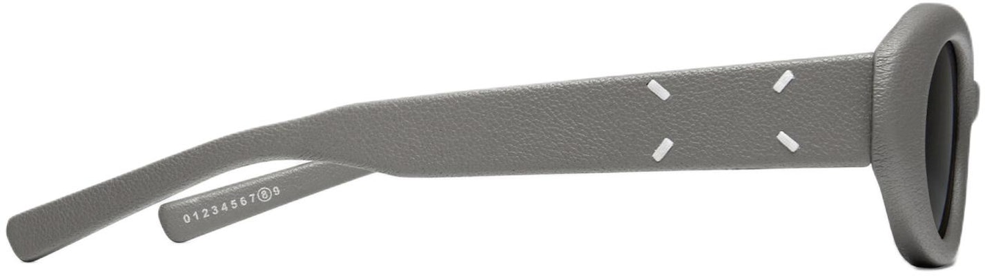 GENTLE MONSTER x Maison Margiela MM107 橢圓皮革太陽眼鏡 灰色 男女款 MM107LeatherLK1 Shop GENTLE MONSTER x Maison Margiela MM107 橢圓皮革太陽眼鏡 灰色 男女款 MM107LeatherLK1