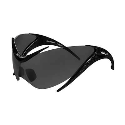 GENTLE MONSTER Mugler Black Irregular Sunglasses Unisex Couple Edition. Mugler-Spiral01M01