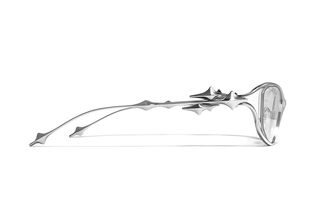 Shop ジェントルモンスター Ytt キャットアイ チタン メガネ シルバー ユニセックス ボールド Ytt02