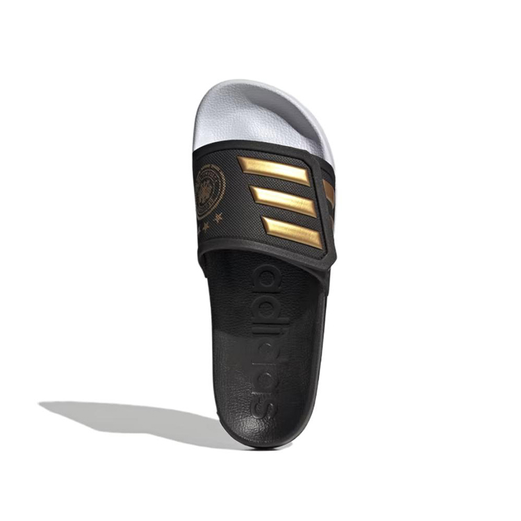 Purchase ドイツサッカー連盟×adidas アディレッタTND スライド "ブラック/ゴールド" GX9706