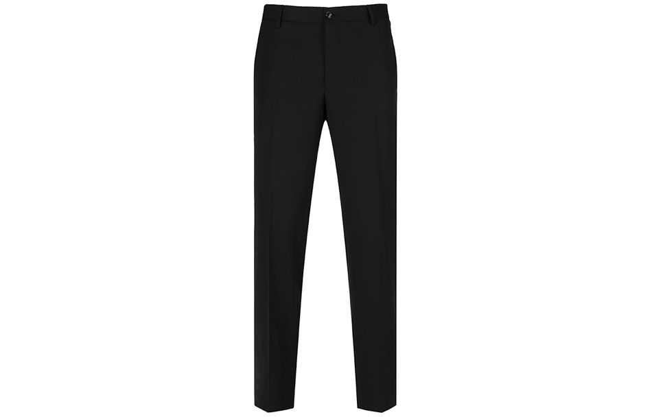 Order GIORGIO ARMANI  Black Solid High-Rise Straight-Leg Casual Pants SS23 8WGPP00B-T0075-UC99