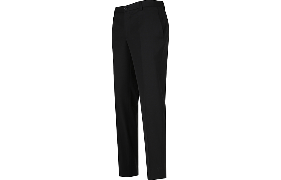 Shop GIORGIO ARMANI  Black Solid High-Rise Straight-Leg Casual Pants SS23 8WGPP00B-T0075-UC99