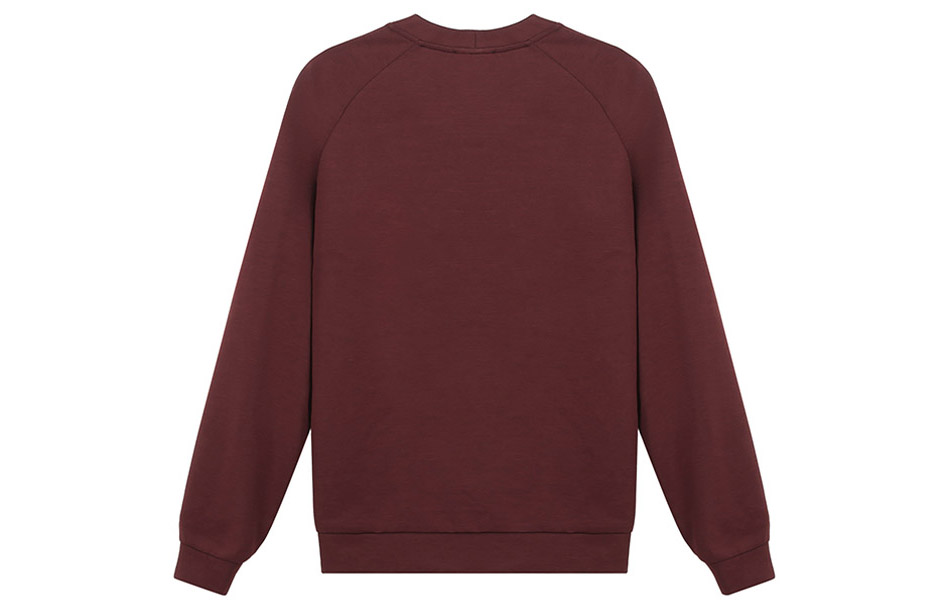 Lookbook GIORGIO ARMANI 酒紅色棉質圓領標誌徽章長袖上衣 3GSM81-SJSXZ-U5XE