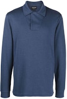 GIORGIO ARMANI Midnight Blue Solid Long Sleeve Polo Shirt. 6LSF51-SJQGZ-U8KV GIORGIO ARMANI Midnight Blue Solid Long Sleeve Polo Shirt. 6LSF51-SJQGZ-U8KV