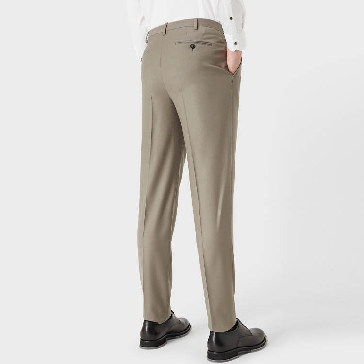 Shop GIORGIO ARMANI  Solid Zipper Straight Casual Pants Khaki. 8WGPP03D-T004K-U6UG