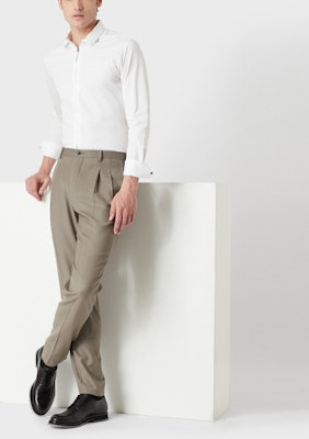 GIORGIO ARMANI Solid Zipper Straight Casual Pants Khaki. 8WGPP03D-T004K-U6UG Purchase GIORGIO ARMANI Solid Zipper Straight Casual Pants Khaki. 8WGPP03D-T004K-U6UG