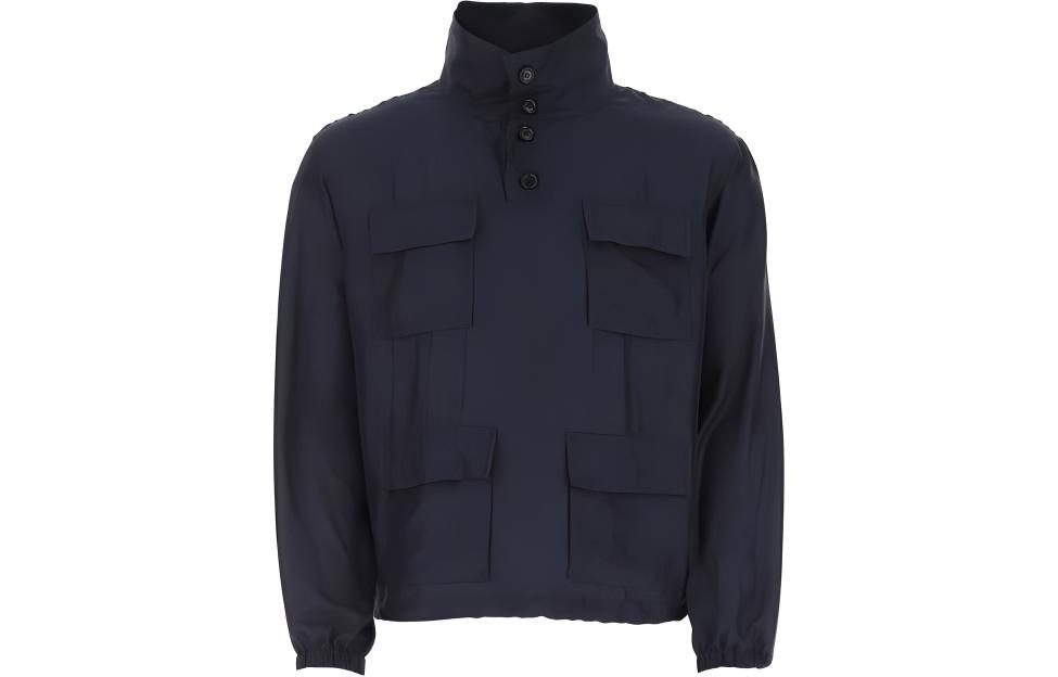 GIORGIO ARMANI  SS22 Navy Blue Multi-Pocket Stand-Collar Jacket 2SGCCZ94-TZ832-UBWF