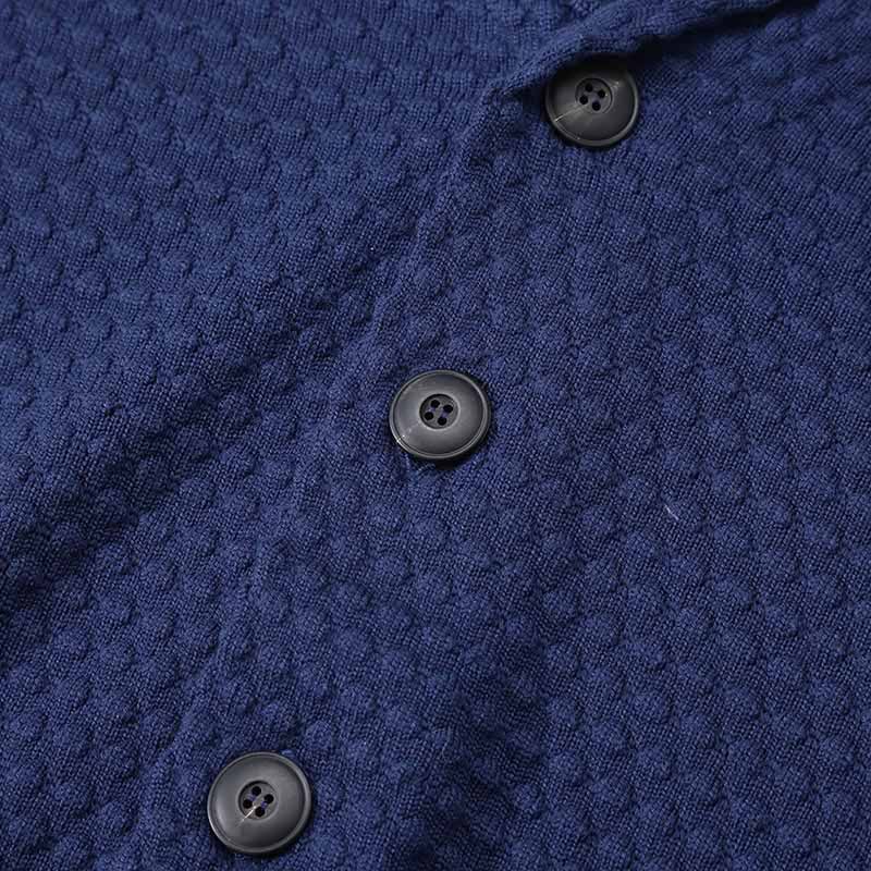 Sizing GIORGIO ARMANI SS24 Kardigan Rajut Kolar Shawl Solid - Biru Navy 6RSE04-SM22Z-UA2K