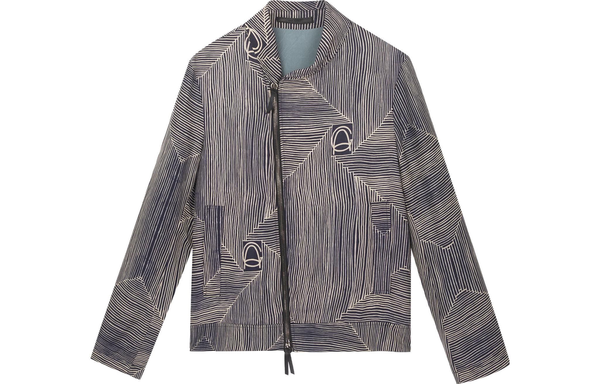 Giorgio Armani Abstract Stripe Print Asymmetric Zip Jacket Multicolor - 9SGOB0-1MT00-FBS7