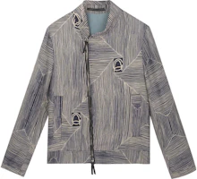 Giorgio Armani Abstract Stripe Print Asymmetric Zip Jacket Multicolor - 9SGOB0-1MT00-FBS7 Giorgio Armani Abstract Stripe Print Asymmetric Zip Jacket Multicolor - 9SGOB0-1MT00-FBS7