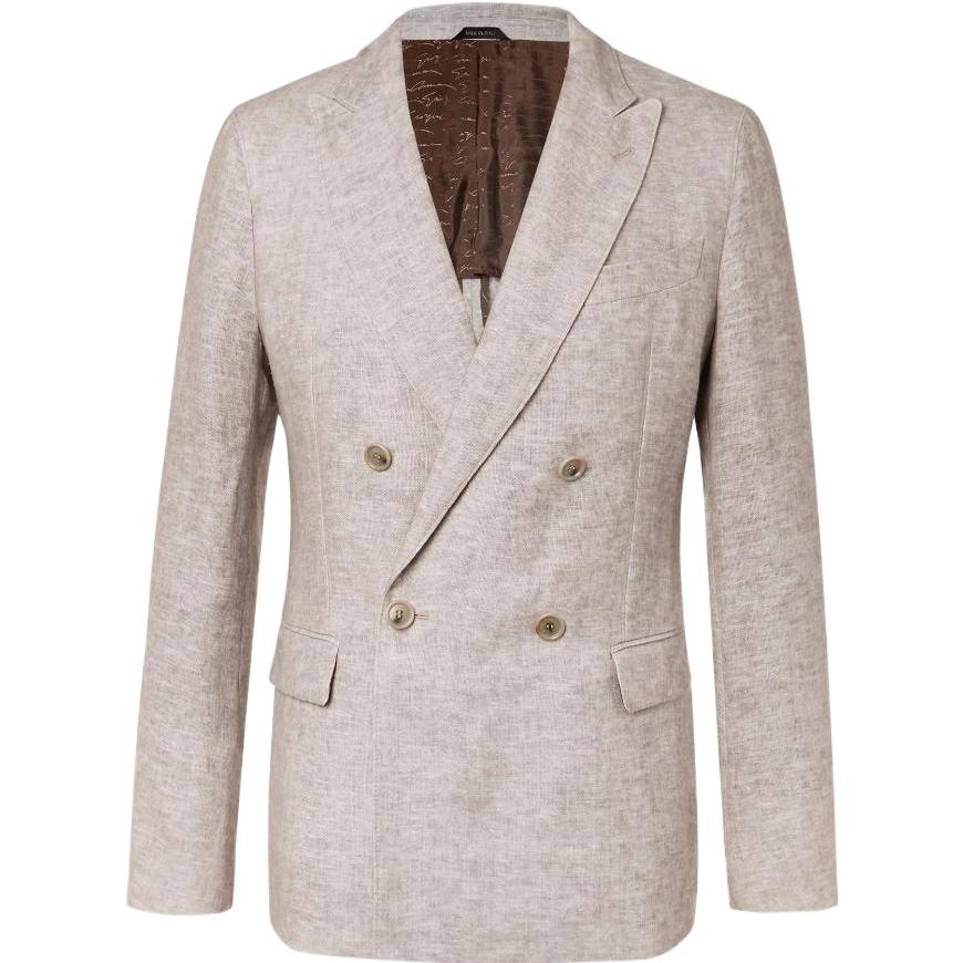 Giorgio Armani Armani  Double-Breasted Solid Color Long Sleeve Blazer Jacket JVM1613642774006