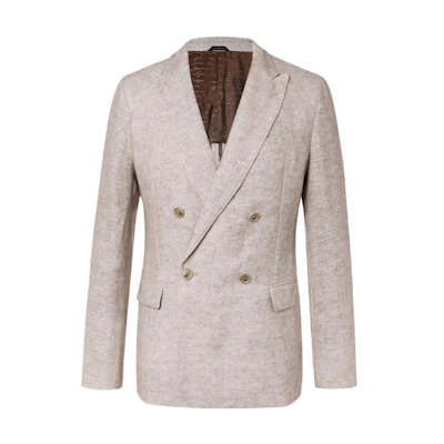 Giorgio Armani Armani Double-Breasted Solid Color Long Sleeve Blazer Jacket JVM1613642774006
