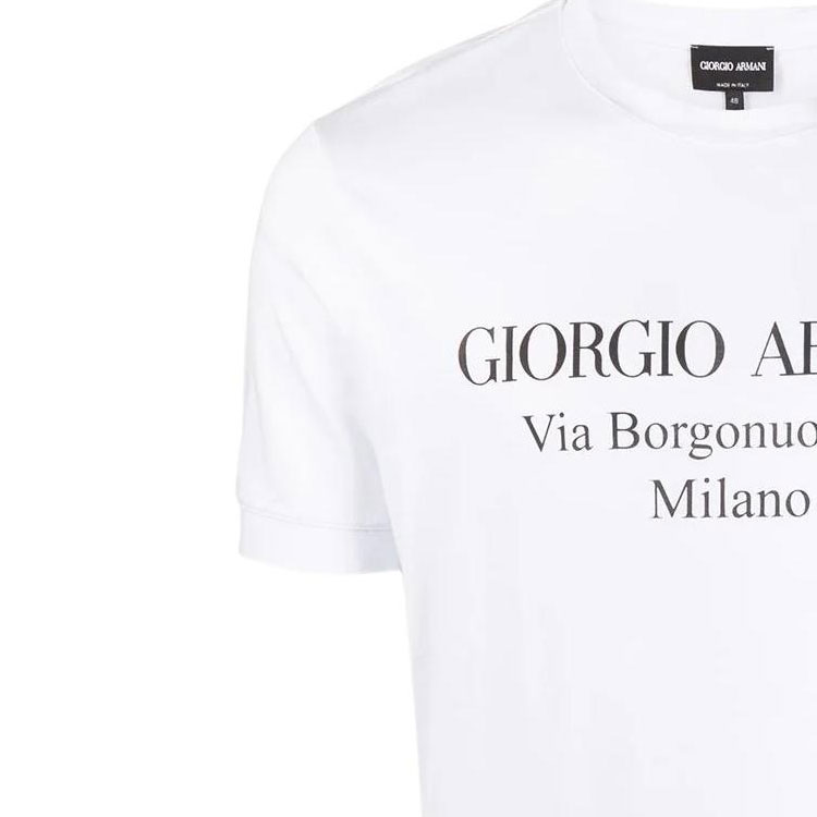 Details for Giorgio Armani Kaos Putih Logo Cetak Leher Bulat Lengan Pendek. 3GST57-SJMCZ-U090