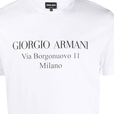 Giorgio Armani Kaos Putih Logo Cetak Leher Bulat Lengan Pendek. 3GST57-SJMCZ-U090 Sizing Giorgio Armani Kaos Putih Logo Cetak Leher Bulat Lengan Pendek. 3GST57-SJMCZ-U090
