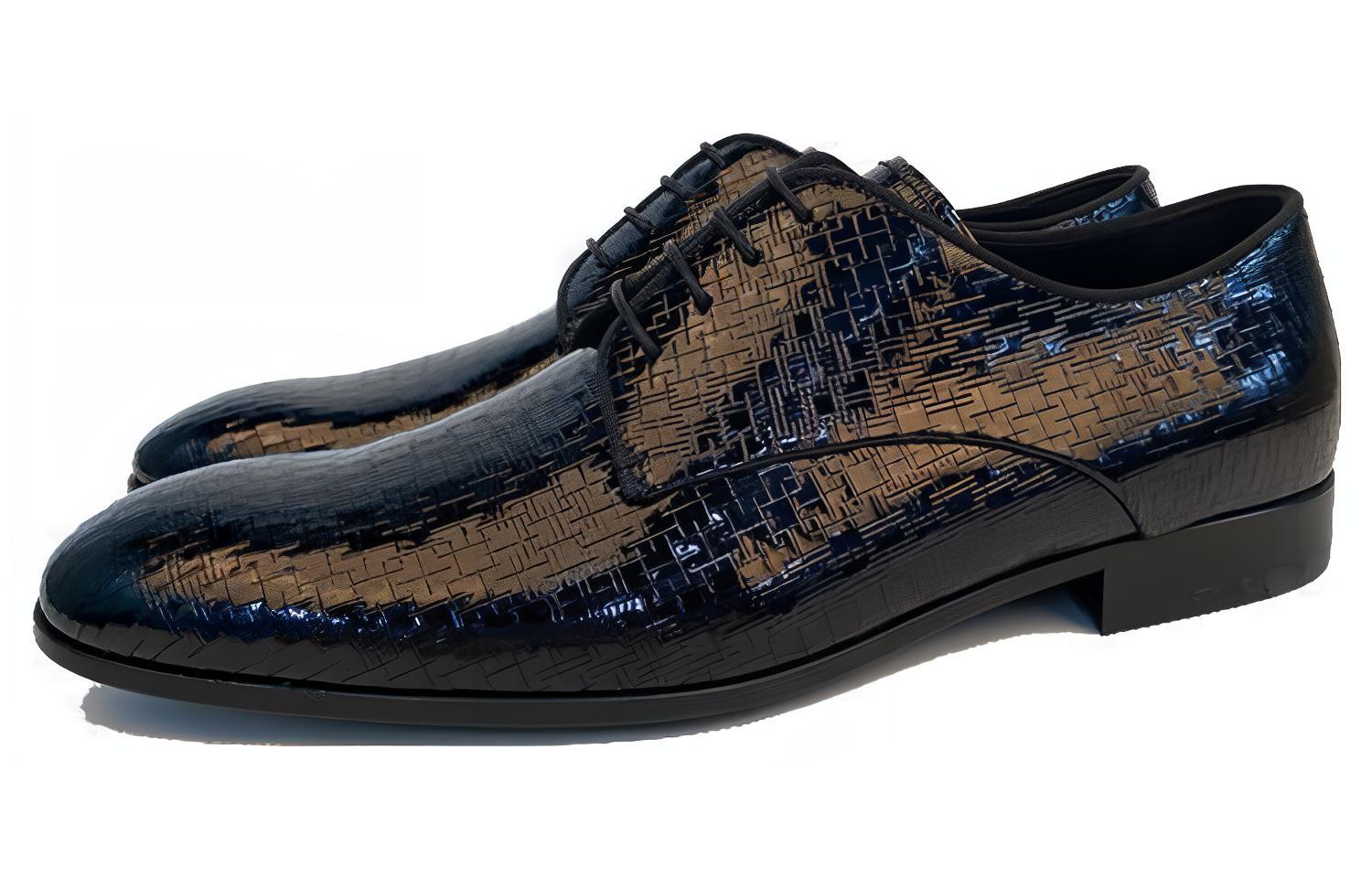 Giorgio Armani Armani Black Leather Lace-Up Formal Dress Shoes X2C055XC76400002