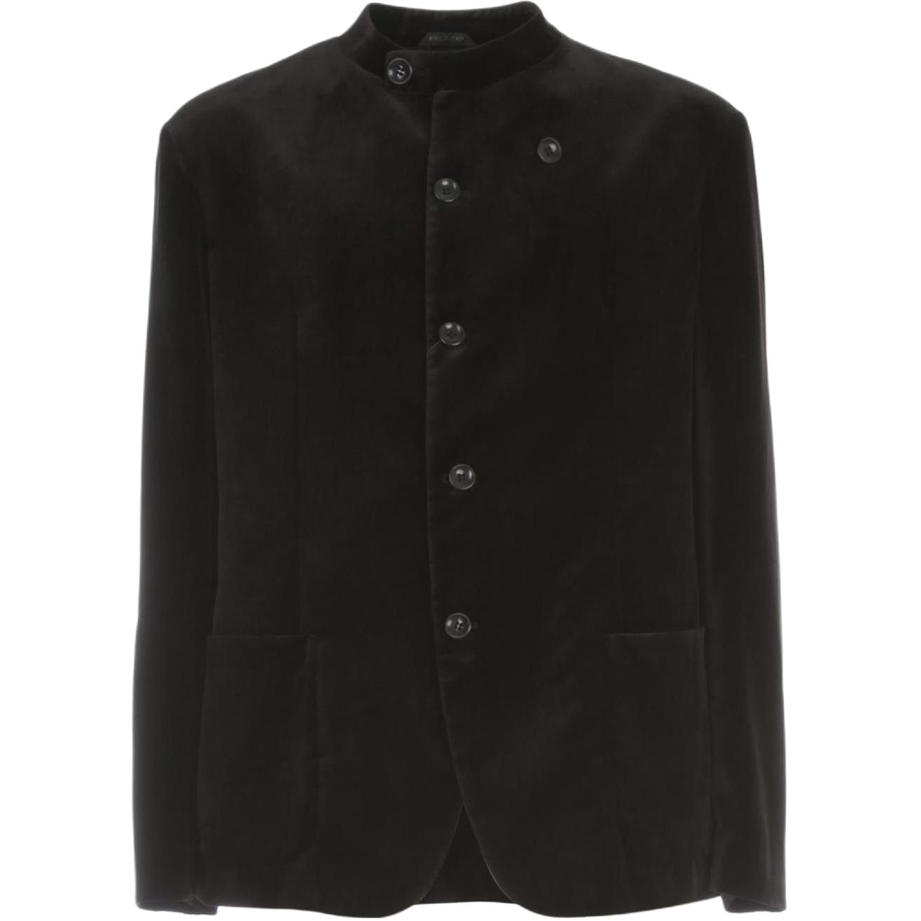 Giorgio Armani Armani Black Single-Breasted Shirt-Style Jacket with Solid Collar 9SGGG086T0230UC99