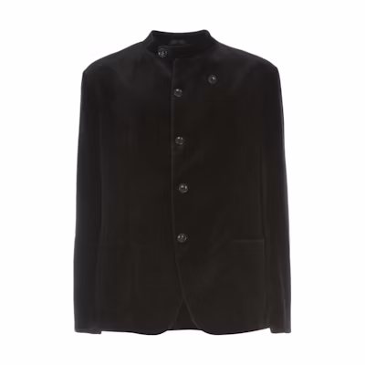 Giorgio Armani Armani Black Single-Breasted Shirt-Style Jacket with Solid Collar 9SGGG086T0230UC99