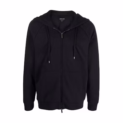 Giorgio Armani Armani Black Slim-Fit Zip Hoodie Jacket with Drawstring 6KSB55SJSXZUBVN