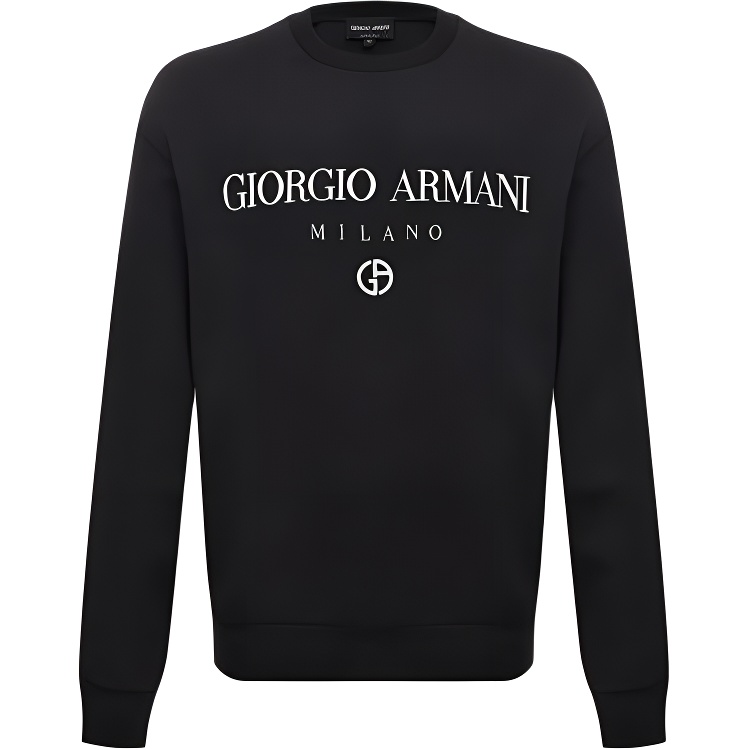 Giorgio Armani Armani Black Sweatshirt with Embroidered Logo SJPHZ3RSM67UBWZ