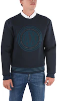 Giorgio Armani Armani Blue Pullover Sweatshirt with Round Logo Print 6ZZM84-ZJV8Z-1510 Giorgio Armani Armani Blue Pullover Sweatshirt with Round Logo Print 6ZZM84-ZJV8Z-1510